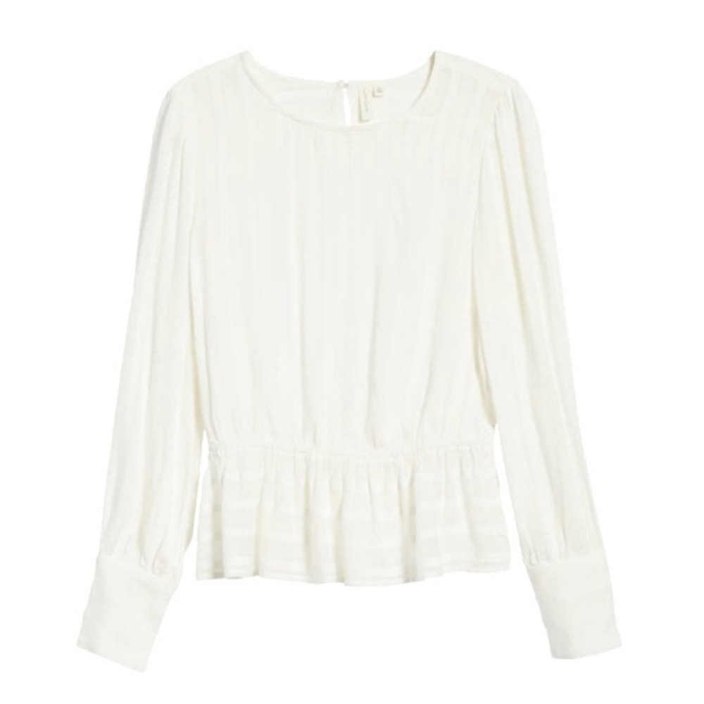 NWT Nordstrom Treasure Bond Sheer Stripe Blouse M - Picture 5 of 11